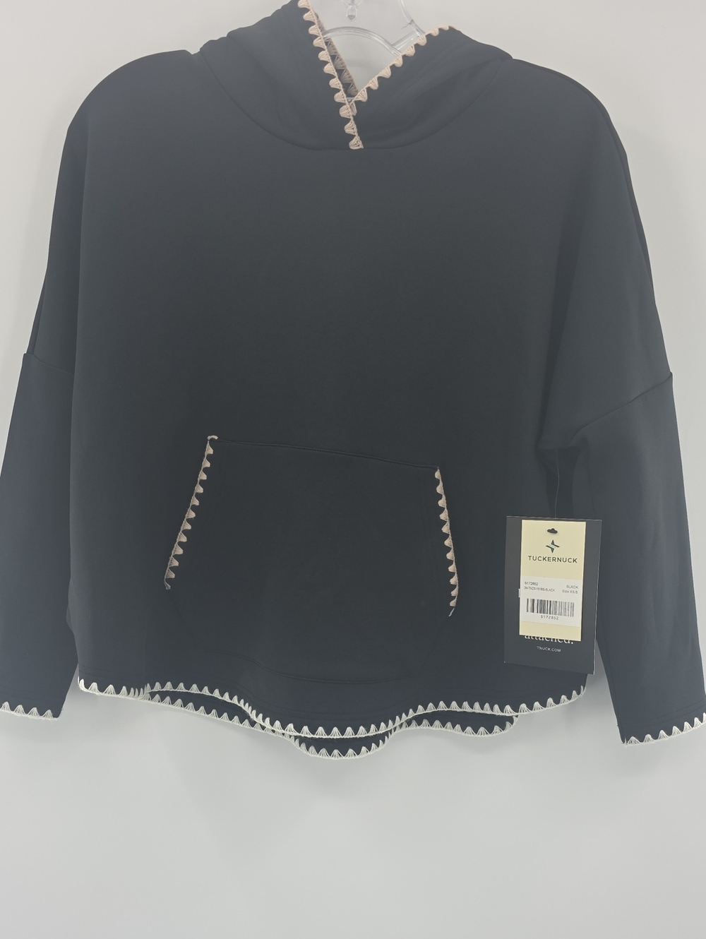 Tuckernuck Black Hoodie with Cream Trim